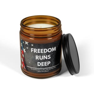 Soy Candle, Inspirational Quote, Freedom Runs Deep, Meditation Candle, Aromatherapy Candle, Home Decor