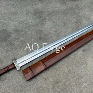 35 Inch Long Double Edge Carbon Steel Ancient Viking Sword With Scabbard