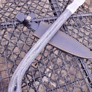 Custom 26 Inch Long Full Tang Handmade Carbon Steel Hunting Spear With Leather Sheath