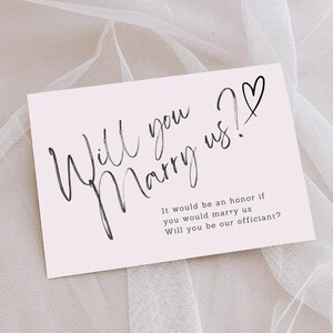 Officiant voorstelsjabloon: wil je met ons trouwen? Bewerkbare trouwkaart | 4 x 6 digitaal bestand