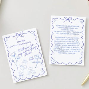 Você quer ser meu "Something Blue"? Cartão de pedido de casamento para mãe/sogra ou equipe "Something Blue"