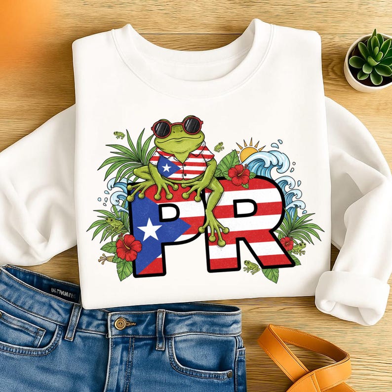 Puerto Rico Frog PNG Funny PR Flag Tropical Coquí Design - Etsy