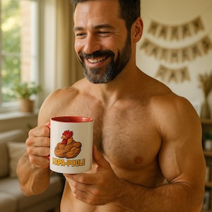 Tasse Papa poule / Tasse Fête des Pères / Cadeau Papa / Tasse Humour Papa / Anniversaire Papa / Mug Drôle / Mug Musclé / 5 Coloris