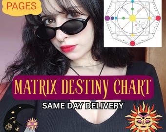 Lecture extra-détaillée du graphique de Destiny Matrix, thème astral, rapport de numérologie, argent, amour, talents