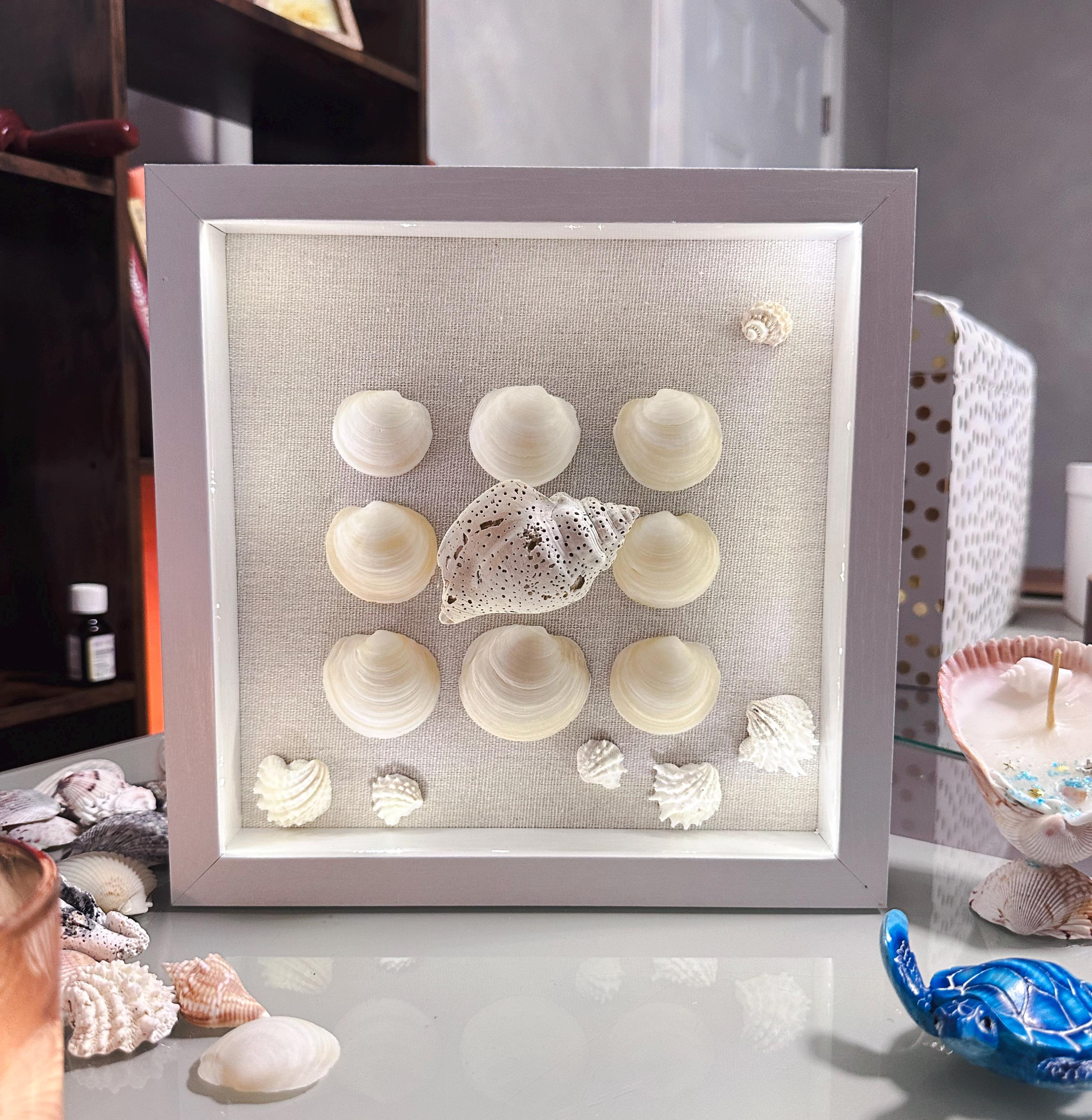 Coastal Glow Shell Art | Illuminated Beach Shadow Box | Handmade Ocean ...