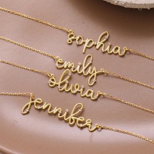 Pave Name Necklace, Diamond Name Necklace, Personalized Jewelry, Valentine Gift