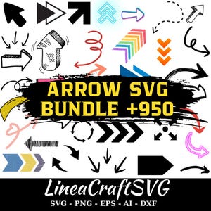 Arrow & Direction Svg Bundle | PNG AI DXF | Minimal , Decorative Arrows