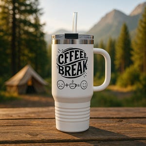 40oz Insulated Travel Mug with Handle, Large Stainless Steel Coffee Tumbler for Road Trips, Outdoor Adventures & Fitness