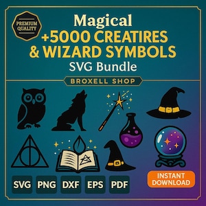 Mega 5000+ Movie SVG Bundle, Wizard School Svg, Fantasy Spng for Cricut - Printable PNG, Movie Crafting png, HP Mega 5K New Bundle