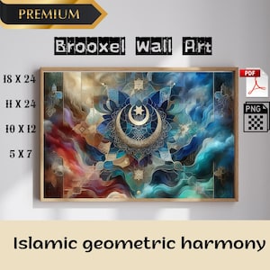 Sichel Stern Islamische Wandkunst - Mystisches Mandala Digitaldruck | Muslimischen Wohnkultur Download | PDF PNG Poster