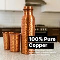 Ayurveda 100% Pure Hammered Copper Bottle 1 ltr Copper Bottle With Handmade Texture- Copper Water Bottle Hammered - Reusable, Detox - Gift product logo