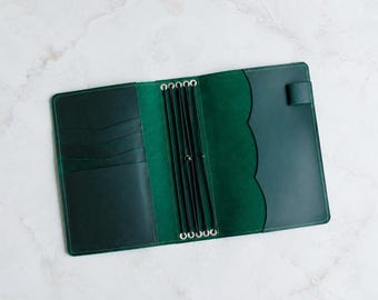 Capa de couro recarregável para caderno, Estojo de couro para caderno, Capa de couro para caderno tamanho A5, Capa para caderno com porta-canetas, Capa de caderno personalizada