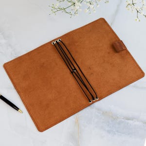 Handgemaakte leren dagboekomslag, dagboekomslag met monogram, gepersonaliseerd navulbaar dagboek, leergebonden dagboek, aangepaste notitieboekomslagen