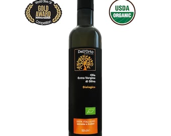 Dell’Orto Organic Extra Virgin Olive Oil – USDA Certified, Award-Winning EVOO (500ml)