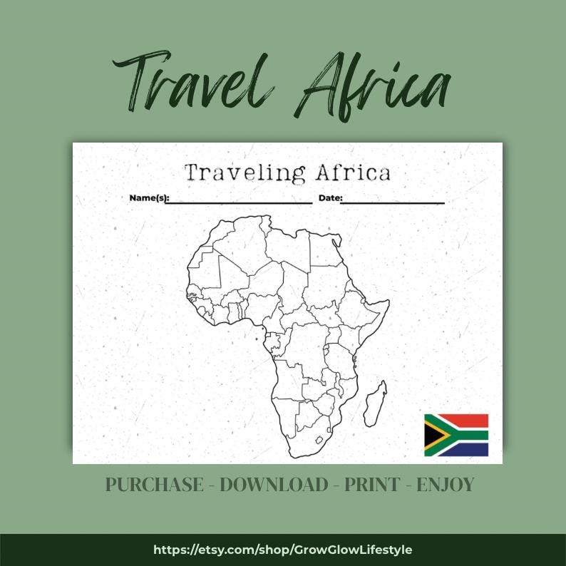 Printable Travel Maps: Color-in World Adventure Tracker (PDF Download ...