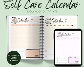 Self-Care Calendar 2026 Printable: 30-Day Challenge, Wellness Checklist (PDF Download)