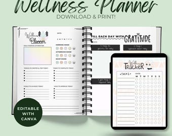 Ultimate Wellness Planner: Mental Health, Fitness & Nutrition Tracker (Digital Download)
