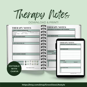 Therapie Sitzung Vorlage: Notizen für Therapeuten & Therapieplan (Digitaler Download) zum Ausdrucken