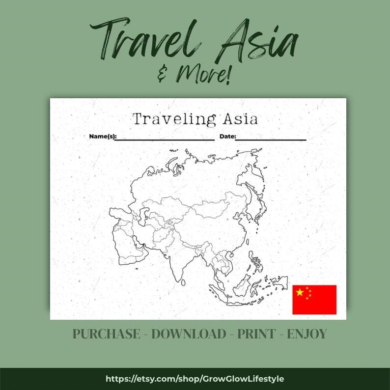 Printable Travel Maps: Color-in World Adventure Tracker (PDF Download ...