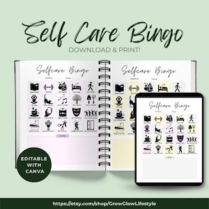 Wellness Bingo Game: Self-Care Mindfulness Activity (Digital Download)