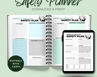 Crisis Safety Plan Template: Trauma Therapy Worksheets & Coping Skills (PDF Download)