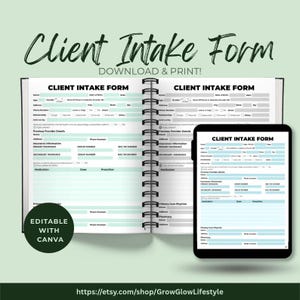 Therapy Client Intake Forms: Counseling, Consent (Printable PDF Download)