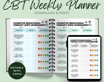 Hojas de trabajo para terapeutas de TCC: Planificador de tratamiento de salud mental (descarga digital)