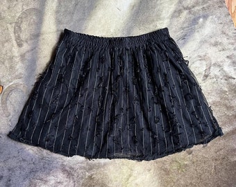 90s goth whimsygoth Fun House pin stripe mesh tulle layered mini skirt Size listed m
