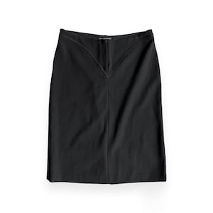90s Y2k la perla black minimalist goth secretary skirt Sz 42