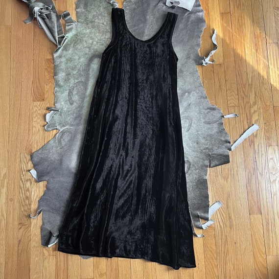 90s y2k CP shades goth black velvet sleeveless ma… - image 4