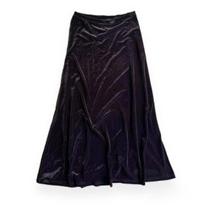 90s grunge goth dark brown velvet maxi skirt by Linda Leal Sz M
