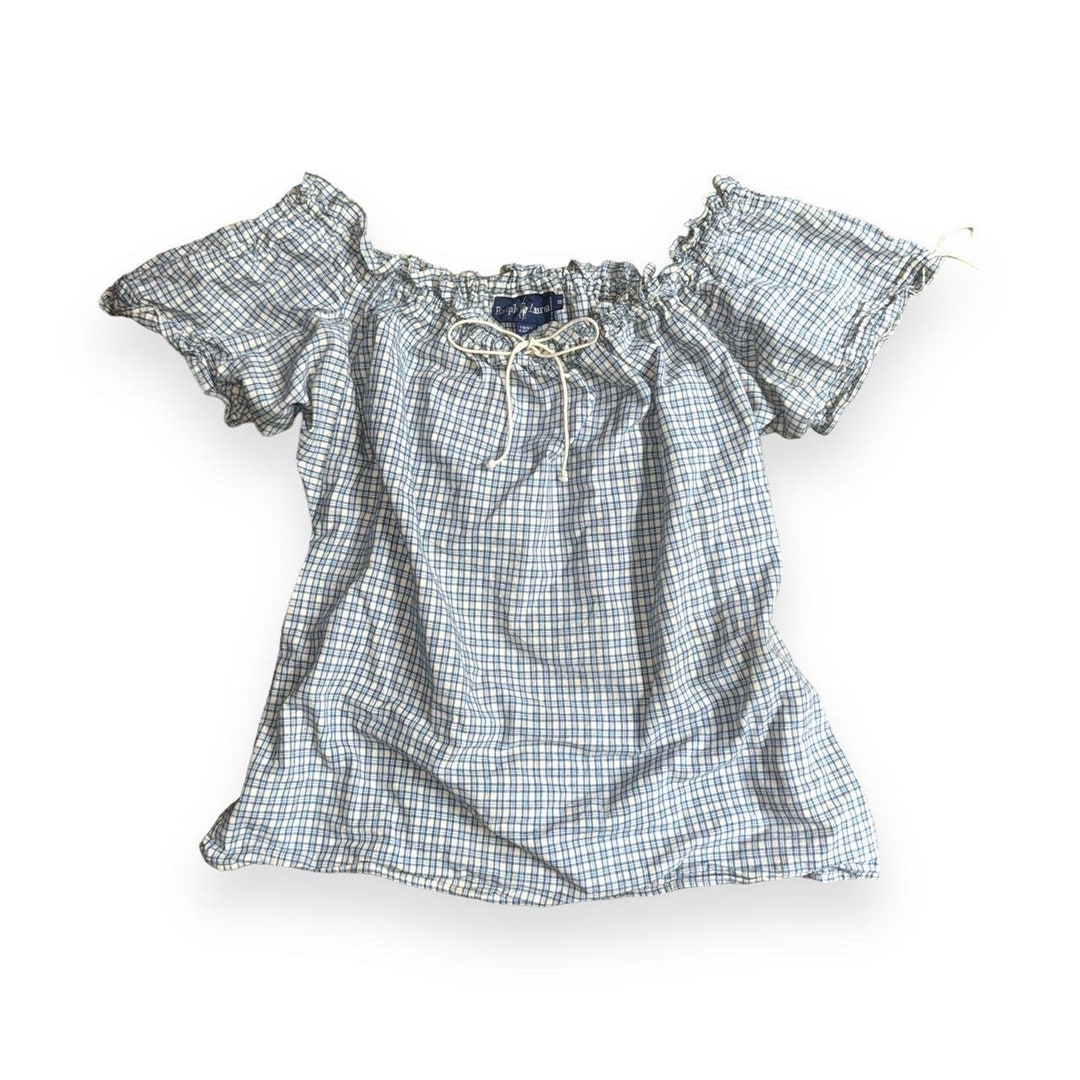 90s Cottage Western Plaid Milk Maid Ralph Lauren Top - Etsy