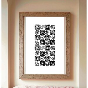 Black and White bloom Digital Design Print, Bold black and white wall decor art.