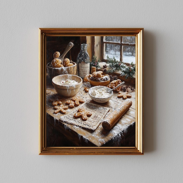 Vintage Holiday Baking Scene -  403