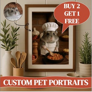 Custom Pet Portrait Wall Art, Personalized Style, Unique Art for Bathroom, Bedroom, Kitchen, or Game Room, Digital Download for Pet Lovers