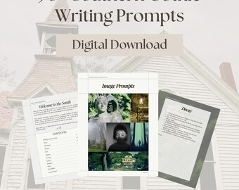 Werkboek Southern Gothic Writing Prompts – 50+ afdrukbare donkere fictie voor schrijvers, Creative Journal, digitale pdf