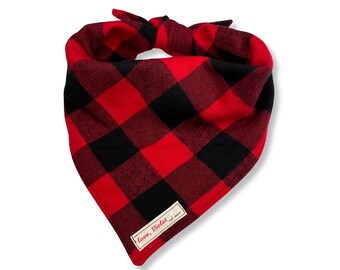 Gift For Dog Birthday Dog Red Bandana Dog Plaid Bandana Black Pet Bandana Black Bandana Gift Dog Bandana Plaid Pet Bandana