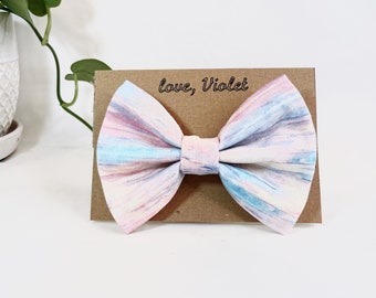 Dog Bow Tie Rainbow Gift Bow Tie Pastel Bow Tie Pastel Rainbow Gift for Pet Bow Tie Pink Bow Tie Easy On Bow Tie Large Bow Tie Gift