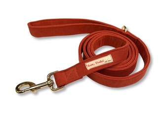 Dog Leash Gift for Dog Owner Pet Leash Rust Red Dog Leash Dog Gift for Dog Lover Gold Dog Leash Sustainable Dog Cotton Dog Leash Red