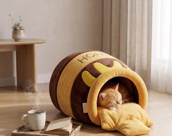 Cuccia per gatti a forma di vasetto di miele - Accogliente casetta per cani a forma di alveare