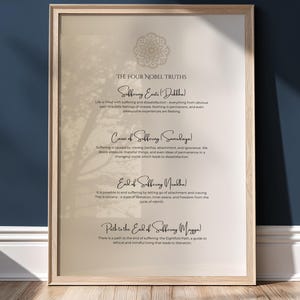 Buddha Quote Printable: Four Noble Truths, Mindfulness Wall Art (Digital Download
