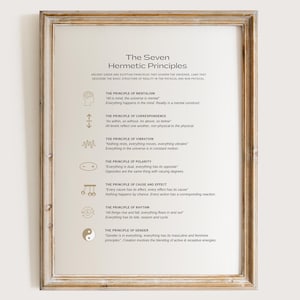 Hermetic Principles Spiritual Guide, Hermetic Prints, Flower of Life, Mysticism Print, Soulful Prints, Wise Word Instantly Download SP1