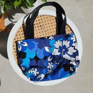 Hawaiian Purse Authentic Reversible Floral Hawaii Womens Purse - blue floral purse - green floral purse