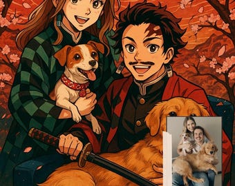 Custom Demon Slayer Style Portrait | Personalized Kimetsu no Yaiba Anime Artwork from Your Photo