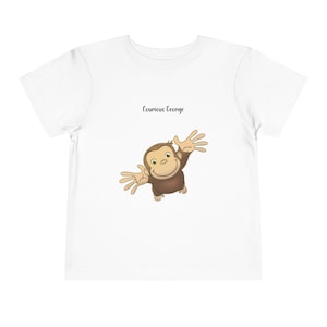 Curious George Inspired Toddler Shirt, Monkey T-Shirt, Kids Graphic Tee, Fun Animal Apparel, Children&#39;s Clothing