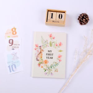 Baby Memory Book – Personalized First Year Keepsake Journal – Baby Shower Gift – Milestone Photo Album – Gender Neutral