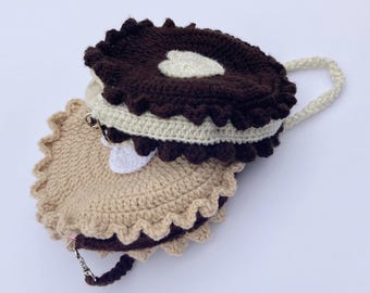 Modèle de sac au crochet inspiré d'Oreo : sac de marché à bandoulière pochette à biscuits (téléchargement PDF)