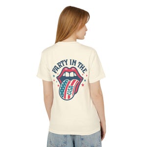Chemise Etats-Unis 4 juillet, t-shirt signe de paix patriotique américain vibes, t-shirt fête aux Etats-Unis pour le jour de l'indépendance