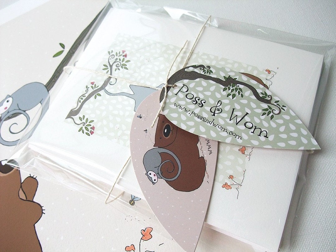 Greetings Card Gift Card 4 PACK Set Poss and Wom Etsy Australia