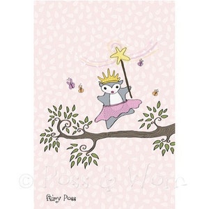 Nursery art, children's Mini Print Fairy Poss image 2